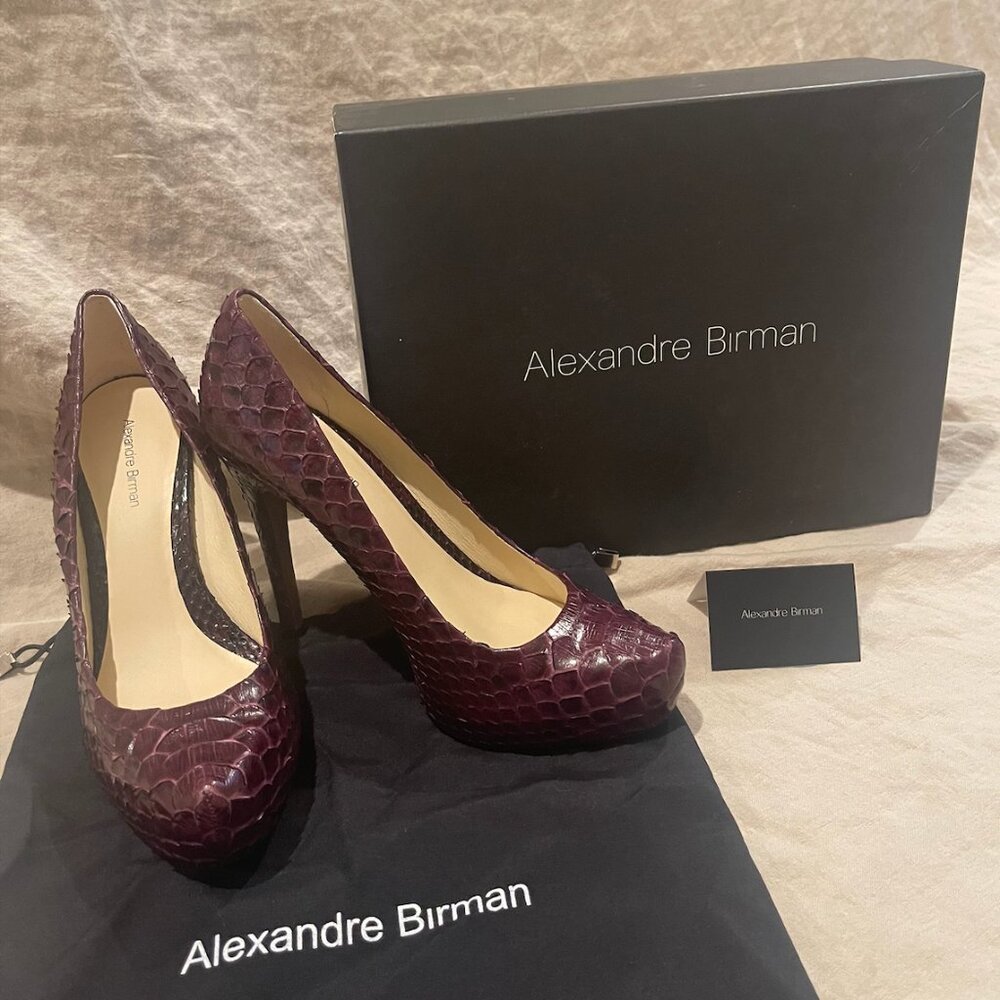 Alexandre Birman Salto Meja Pata Berinjela Pumps